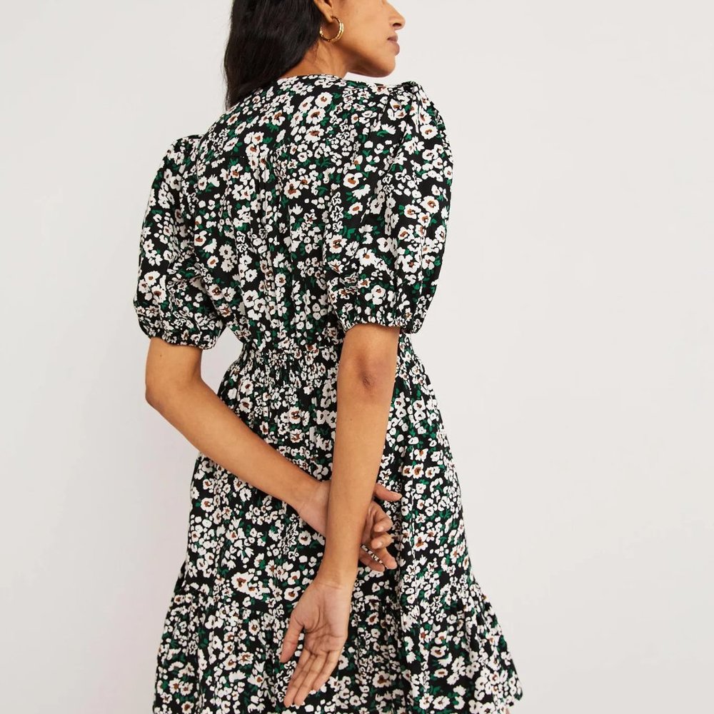 Boden Floral Puff Sleeve Tiered Ruffle Boho Dress Size 6 NWT - Picture 5 of 16